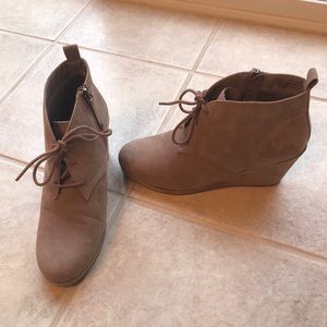 Taupe Lace-Up Ankle Boot with 3.5 inch heel